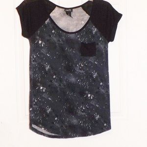 Galaxy/splatter shirt w/ pocket